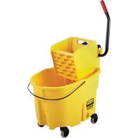 Ensemble de seau pour vadrouille et essoreuse WaveBrake, Pression lat&eacute;rale, 8,75 gal. US (35 pintes), Jaune Distribution Jean Lapalme
