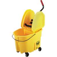 Ensemble de seau pour vadrouille et essoreuse WaveBrake, Pression vers le bas, 8,75 gal. US (35 pintes), Jaune Distribution Jean Lapalme