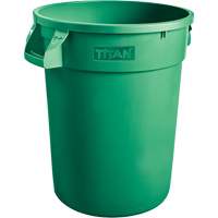 Green Titan Heavy-Duty Garbage Container, Plastic, 20 US gal. Distribution Jean Lapalme