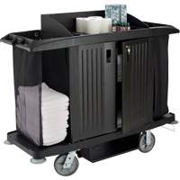 Chariot pleine grandeur pour l'entretien m&eacute;nager de bureau avec porte Distribution Jean Lapalme