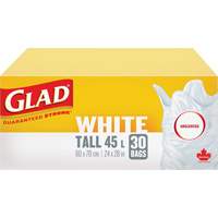 Sacs &agrave; ordures hauts 45 L sans parfum, R&eacute;gulier, 24" la x 28" lo, Blanc Distribution Jean Lapalme