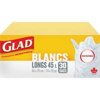 Sacs &agrave; ordures hauts 45 L sans parfum, R&eacute;gulier, 24" la x 28" lo, Blanc Distribution Jean Lapalme