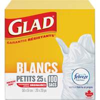 Small 25L Febreze Garbage Bags, Regular, 20" W x 20" L, White Distribution Jean Lapalme