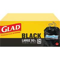 90L Garbage Bags, Regular, 30" W x 33" L, Black Distribution Jean Lapalme