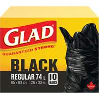 74L Garbage Bags, Regular, 26" W x 33" L, Black Distribution Jean Lapalme