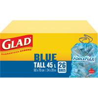 Sacs de recyclage 45 L, R&eacute;gulier, 24" la x 28" lo, Bleu Distribution Jean Lapalme
