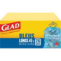 Sacs de recyclage 45 L, R&eacute;gulier, 24" la x 28" lo, Bleu Distribution Jean Lapalme
