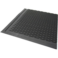 Outdoor Mat, Rubber, Scraper Type, Solid Pattern, 3' x 5', Black Distribution Jean Lapalme