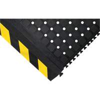 Hog Heaven&reg; Drainable Linkable Mat - Middle, Corrugated, 3' x 3-2/3' x 3/4", Black/Yellow, Nitrile Distribution Jean Lapalme