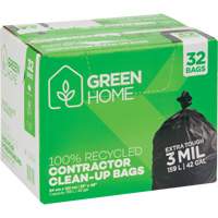 Green Home Garbage Bags, Strong, 33" W x 48" L, 3 mils, Black, 159 L (42 Gal.) Capacity Distribution Jean Lapalme