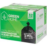Green Home Garbage Bags, Strong, 33" W x 48" L, 3 mils, Black, 159 L (42 Gal.) Capacity Distribution Jean Lapalme