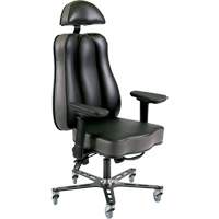 Chaise ergonomique 24 h Synergo II, Vinyle, Noir/gris, Capacit&eacute; 350 lb Distribution Jean Lapalme