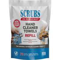 Recharge d'essuie-mains nettoyants, 72 lingettes, 10" x 12" Distribution Jean Lapalme