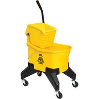 Seau & essoreuse pour vadrouille Grizzly, Pression vers le bas, 8 gal. US (32 pintes), Jaune Distribution Jean Lapalme