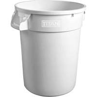 White Titan Heavy-Duty Garbage Container, Plastic, 20 US gal. Distribution Jean Lapalme