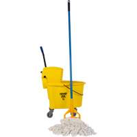 Ensemble abordable de vadrouille et seau avec t&ecirc;te de vadrouille de 16 oz, Pression lat&eacute;rale, 8,75 gal. US (35 pintes), Jaune Distribution Jean Lapalme
