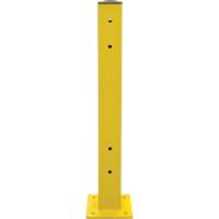 Poteau double pour barri&egrave;re de s&eacute;curit&eacute;, Acier, 5" lo x 44" h, Jaune s&eacute;curit&eacute; OSHA Distribution Jean Lapalme