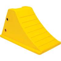 Cales de roue avec surface antid&eacute;rapante en aluminium, Polyur&eacute;thane, Jaune s&eacute;curit&eacute; OSHA, 11-1/4" la x 21" p x 12-1/4" h Distribution Jean Lapalme