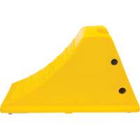 Cales de roue avec surface antid&eacute;rapante en aluminium, Polyur&eacute;thane, Jaune s&eacute;curit&eacute; OSHA, 11-1/4" la x 21" p x 12-1/4" h Distribution Jean Lapalme