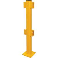 Poteau en ligne pour garde-corps l&eacute;gers, Acier, 42" h, Jaune s&eacute;curit&eacute; OSHA Distribution Jean Lapalme