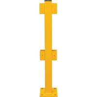 Poteau en ligne pour garde-corps l&eacute;gers, Acier, 42" h, Jaune s&eacute;curit&eacute; OSHA Distribution Jean Lapalme