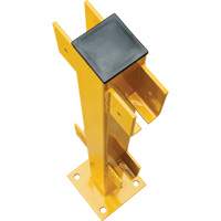 Poteau en ligne pour garde-corps l&eacute;gers, Acier, 42" h, Jaune s&eacute;curit&eacute; OSHA Distribution Jean Lapalme