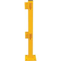 Poteau de coin pour garde-corps l&eacute;gers, Acier, 42" h, Jaune s&eacute;curit&eacute; OSHA Distribution Jean Lapalme