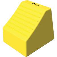 Cale de roue ultra-robuste pour l'exploitation mini&egrave;re Checkers Safety sans support, PEHD, Jaune, 14-1/2" la x 17-1/2" p x 16" h Distribution Jean Lapalme