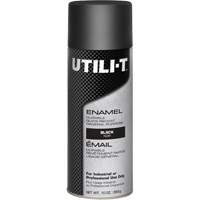 Peinture-&eacute;mail en a&eacute;rosol polyvalent UTILI-T, Noir, Brillant, 10 oz/283 g, Canette a&eacute;rosol Distribution Jean Lapalme
