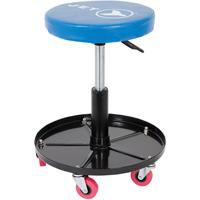 JMS-642A Si&egrave;ge roulant ajustable pour m&eacute;canicien, Vinyle, Bleu, Capacit&eacute; 300 lb Distribution Jean Lapalme