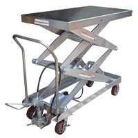 Table &eacute;l&eacute;vatrice &agrave; ciseaux hydraulique pneumatique, Acier inoxydable, 47-1/4" lo x 24" la, Cap. 1500 lb Distribution Jean Lapalme