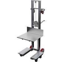 Platform Lift Stacker, Hand Winch Operated, 400 lbs. Capacity, 60" Max Lift Distribution Jean Lapalme
