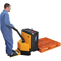 Fully Powered Electric Pallet Truck With  Stand-On Platform, 4500 lbs. Cap., 48" L x 30.25" W Distribution Jean Lapalme