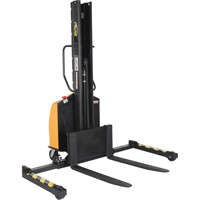 Narrow Mast Powered Lift Stacker, Electric Operated, 1500 lbs. Capacity, 63" Max Lift Distribution Jean Lapalme