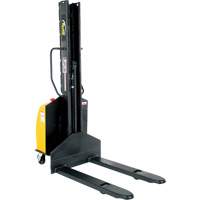 Narrow Mast Powered Lift Stacker, Electric Operated, 1500 lbs. Capacity, 63" Max Lift Distribution Jean Lapalme