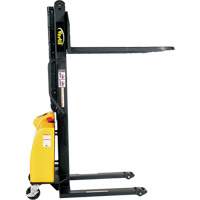 Narrow Mast Powered Lift Stacker, Electric Operated, 1500 lbs. Capacity, 63" Max Lift Distribution Jean Lapalme