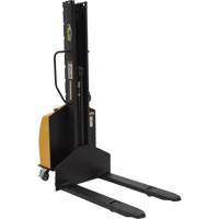 Narrow Mast Powered Lift Stacker, Electric Operated, 1000 lbs. Capacity, 63" Max Lift Distribution Jean Lapalme