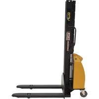 Narrow Mast Powered Lift Stacker, Electric Operated, 1000 lbs. Capacity, 63" Max Lift Distribution Jean Lapalme
