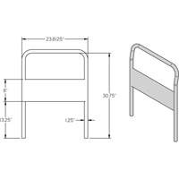 24" Chrome Handle for Platform Truck Distribution Jean Lapalme