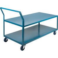 Heavy-Duty Low Profile Shop Carts, 2 Tiers, 30" W x 60" D x 40" H, 1200 lbs. Cap. Distribution Jean Lapalme