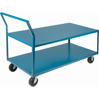 Heavy-Duty Low Profile Shop Carts, 2 Tiers, 30" W x 60" D x 41" H, 2400 lbs. Cap. Distribution Jean Lapalme
