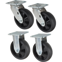 Caster Set, Rigid/Swivel, 6" (152.4 mm), Nylon, 2400 lbs. (1089 kg.) Distribution Jean Lapalme