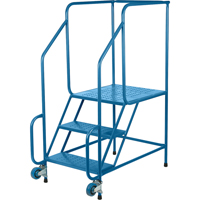 Tilt-N-Roll Ladders, Steel, 3 Steps, 22" Wide, 24" D x 27" H Top Step Distribution Jean Lapalme