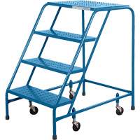 Escabeau roulant CSA, 4 marches, Largeur de la marche 22", Hauteur de la plateforme 37", Acier Distribution Jean Lapalme