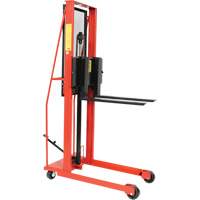 Hydraulic Fork Lift Stacker, Foot Pump Operated, 1000 lbs. Capacity, 76" Max Lift Distribution Jean Lapalme