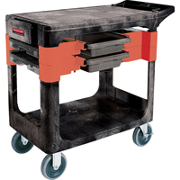Chariots &agrave; outils d'entretien, 2 tiroirs, 38" lo x 19-1/4" la x 33-3/8" h, Noir Distribution Jean Lapalme