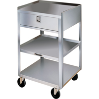 Supports en acier inoxydable pour &eacute;quipement, 300 lb Capacit&eacute;, Acier inoxydable, 16-3/4" x la, 30-1/8" x ha, 18-3/4" p, 1 tirroirs Distribution Jean Lapalme