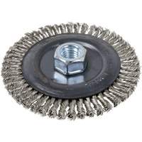 Brosse pour cordon de soudure, Dia. 5", Fils 0,022", Arbre 5/8"-11, Acier inoxydable Distribution Jean Lapalme