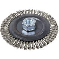 Brosse pour cordon de soudure, Dia. 4", Fils 0,022", Arbre 5/8"-11, Acier inoxydable Distribution Jean Lapalme