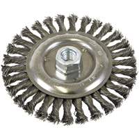 Brosse filet&eacute;e &agrave; fils nou&eacute;es et face standard, Dia. 6", Fils 0,022", Arbre 5/8"-11, Acier Distribution Jean Lapalme